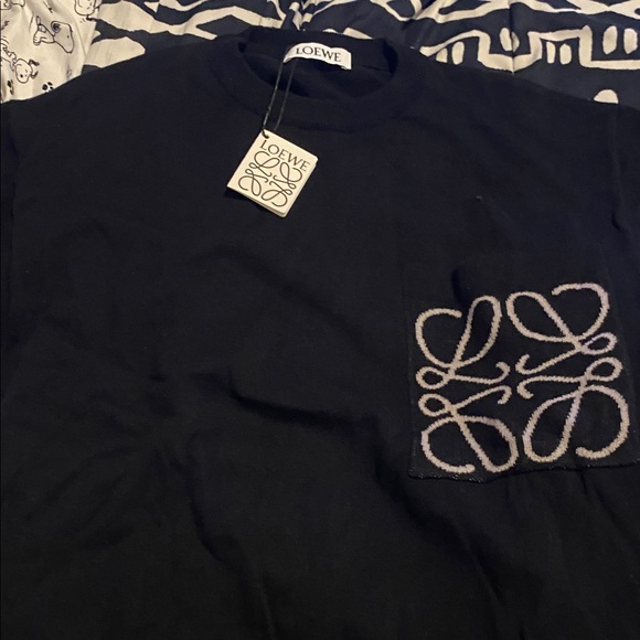 Loewe Other - Loewe Black Short Sleeve Tee with White Embroidery